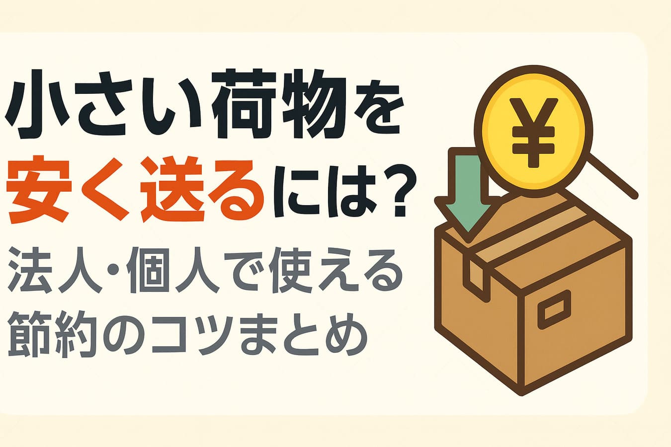 【2025年版】小さい荷物を安く送るには？法人・個人で使える節約のコツまとめ